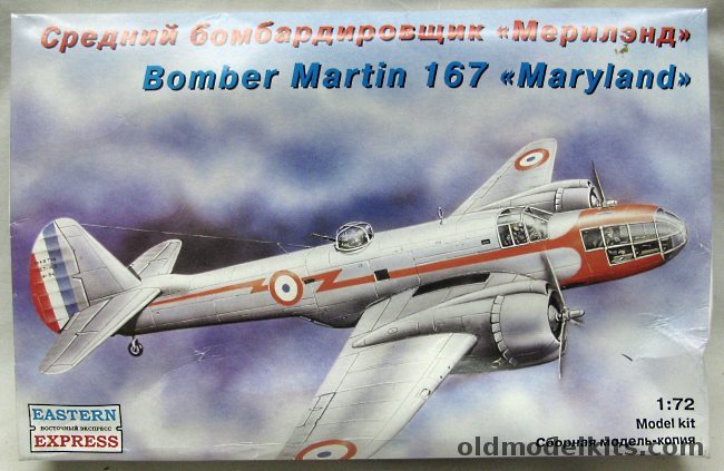 Eastern Express 1/72 Martin 167 Maryland Bomber - French Air Force Morocco GB 1/62 1940 or RAF, 72268 plastic model kit